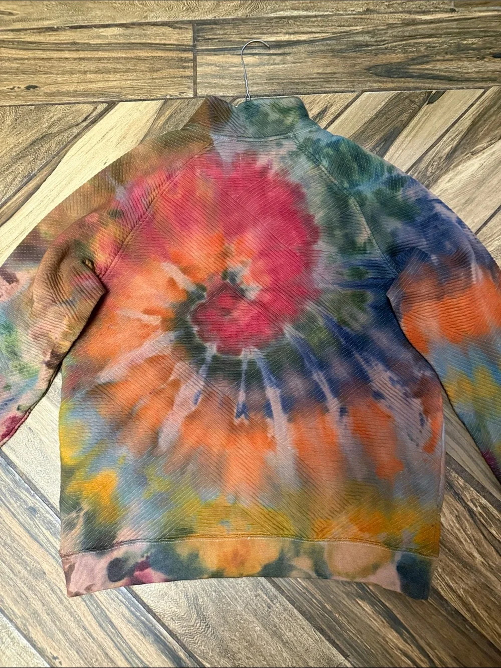 Tie-Dye Funnel Neck Pullover Sweater - Multicolor